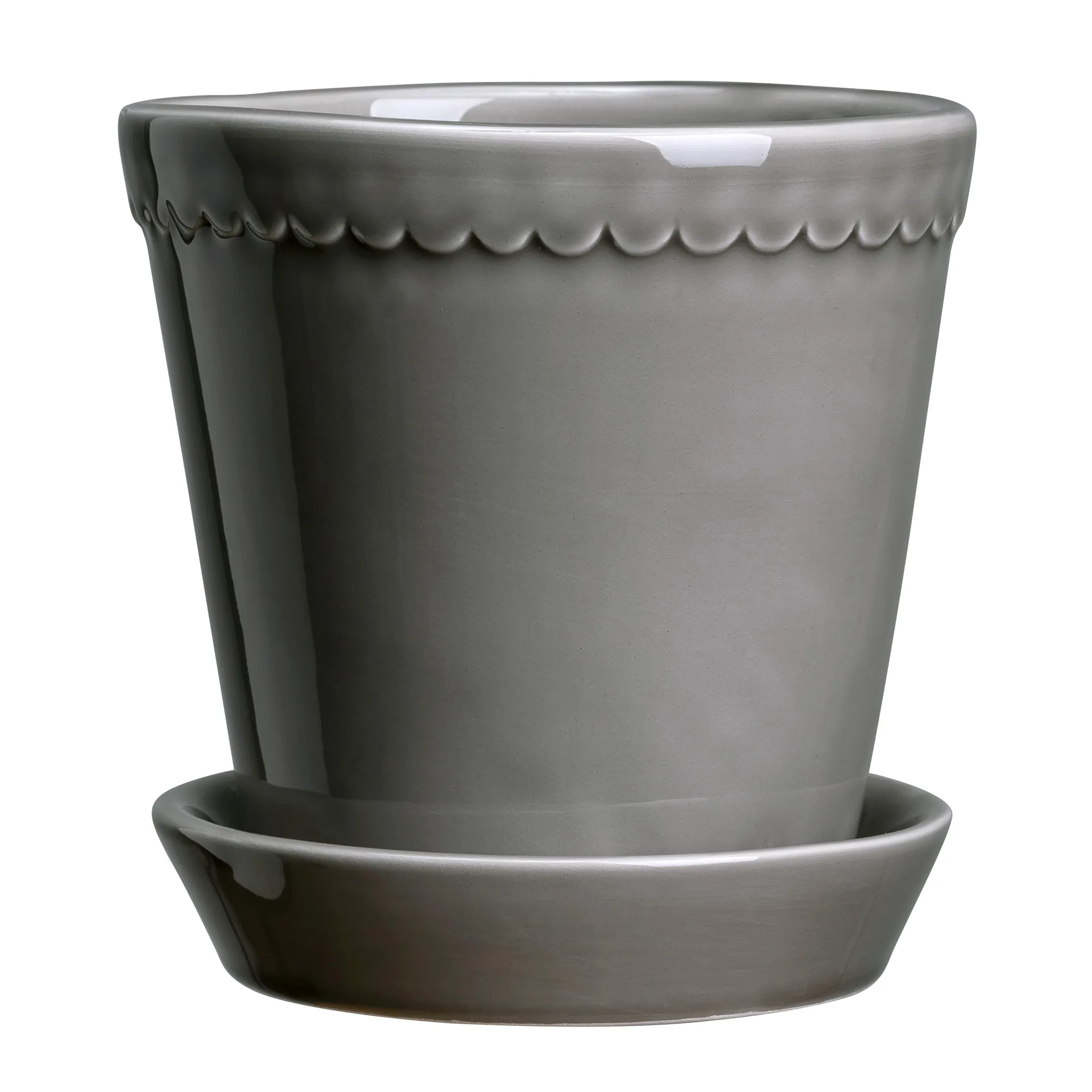 Helena krukke glasert Ø18 cm, Pearl grey Bergs Potter