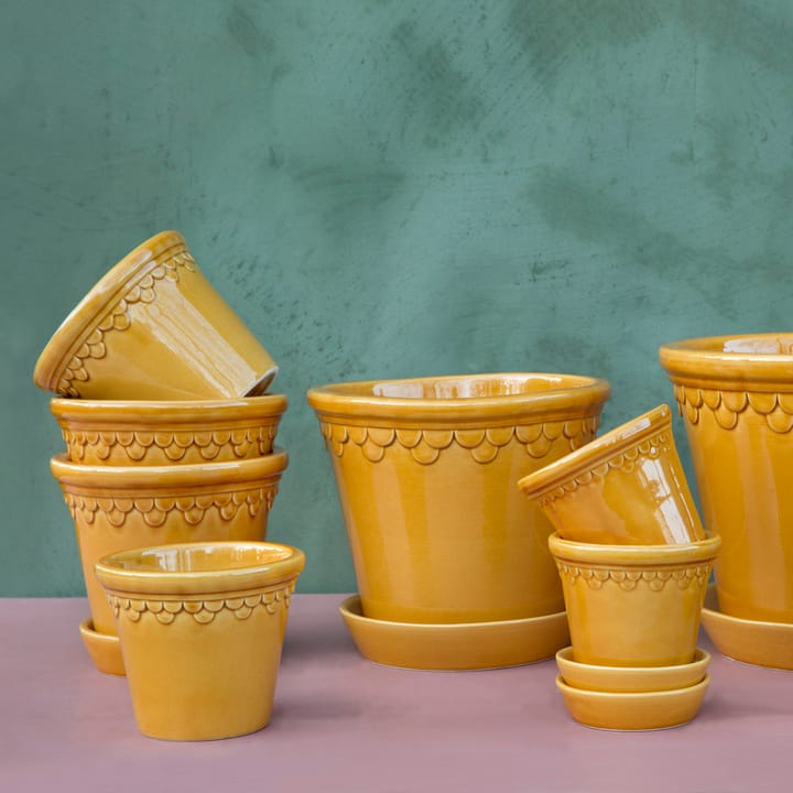 Københavner krukke glassert Ø10 cm, Gul Bergs Potter