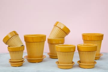 Simona krukke glasert Ø12 cm - Yellow - Bergs Potter