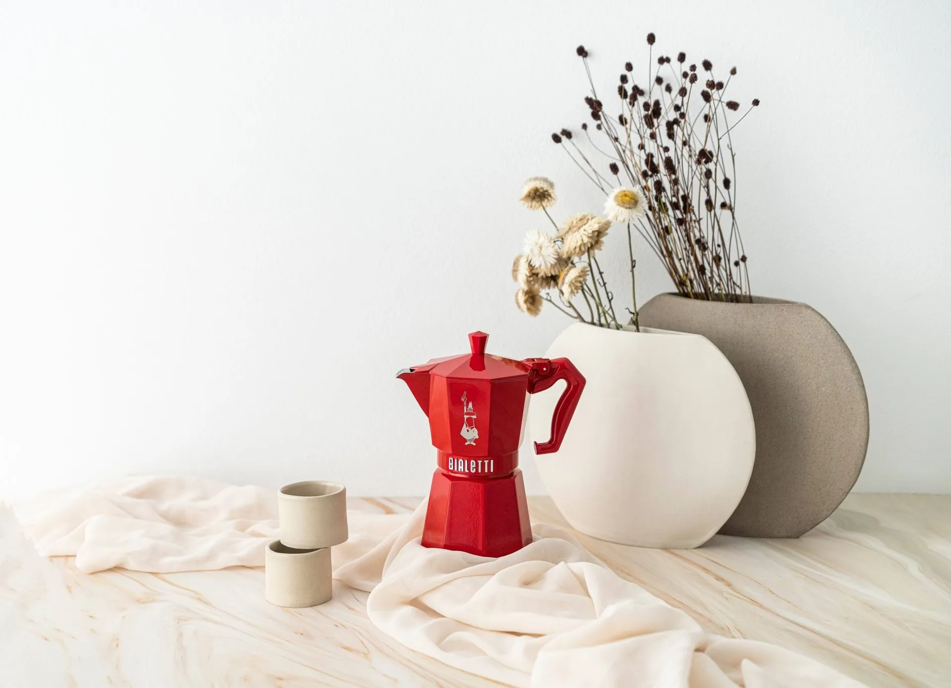 Bialetti eksklusiv mokkakanne, Rød, 6 kopper Bialetti