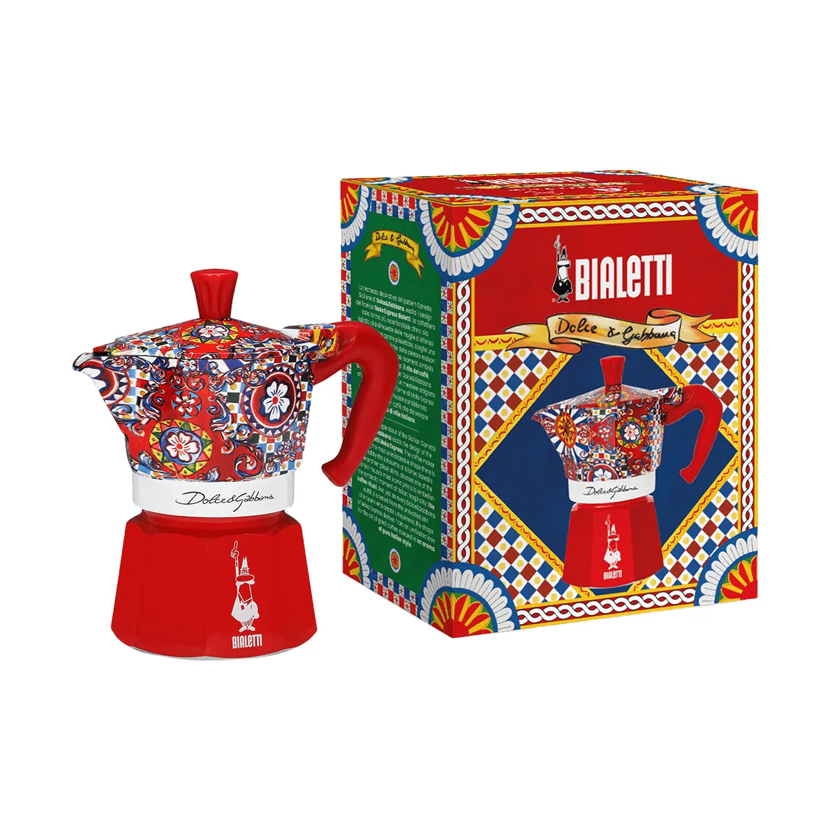 Bialetti x Dolce & Gabbana mokkakanne, Sicilian cart, 3 kopper Bialetti