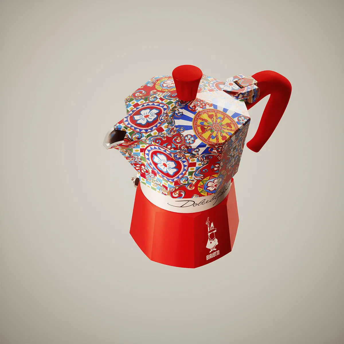 Bialetti x Dolce & Gabbana mokkakanne, Sicilian cart, 3 kopper Bialetti