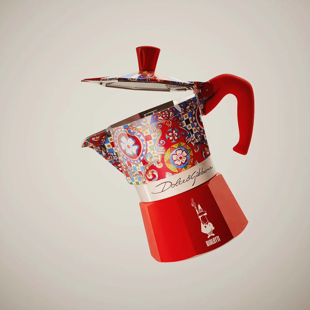 Bialetti x Dolce & Gabbana mokkakanne, Sicilian cart, 3 kopper Bialetti