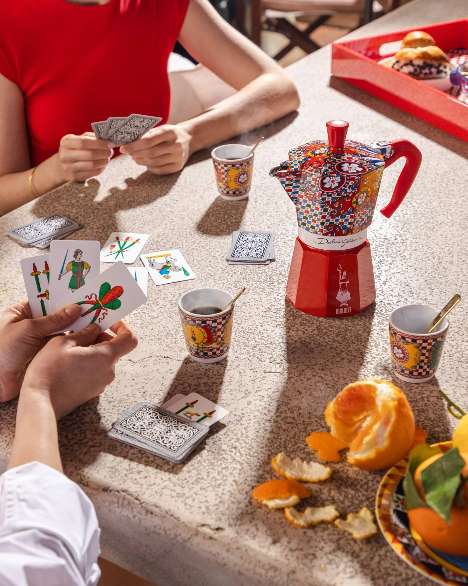 Bialetti x Dolce & Gabbana mokkakanne, Sicilian cart, 3 kopper Bialetti
