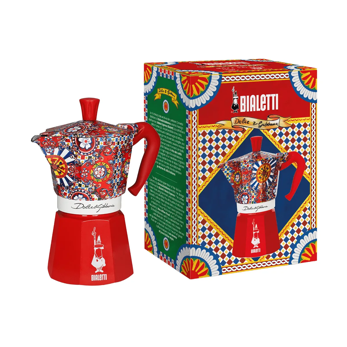 Bialetti x Dolce & Gabbana mokkakanne, Sicilian cart, 6 kopper Bialetti