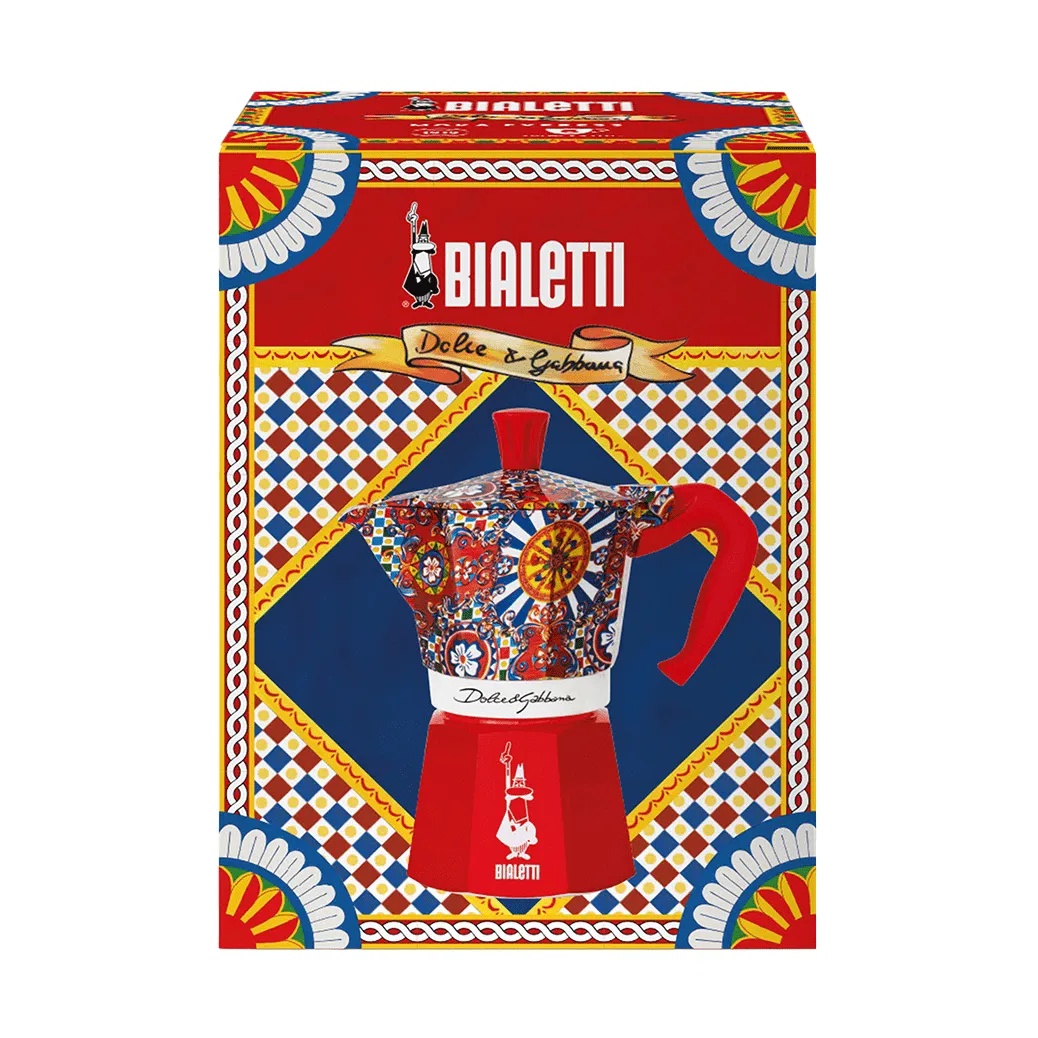 Bialetti x Dolce & Gabbana mokkakanne, Sicilian cart, 6 kopper Bialetti
