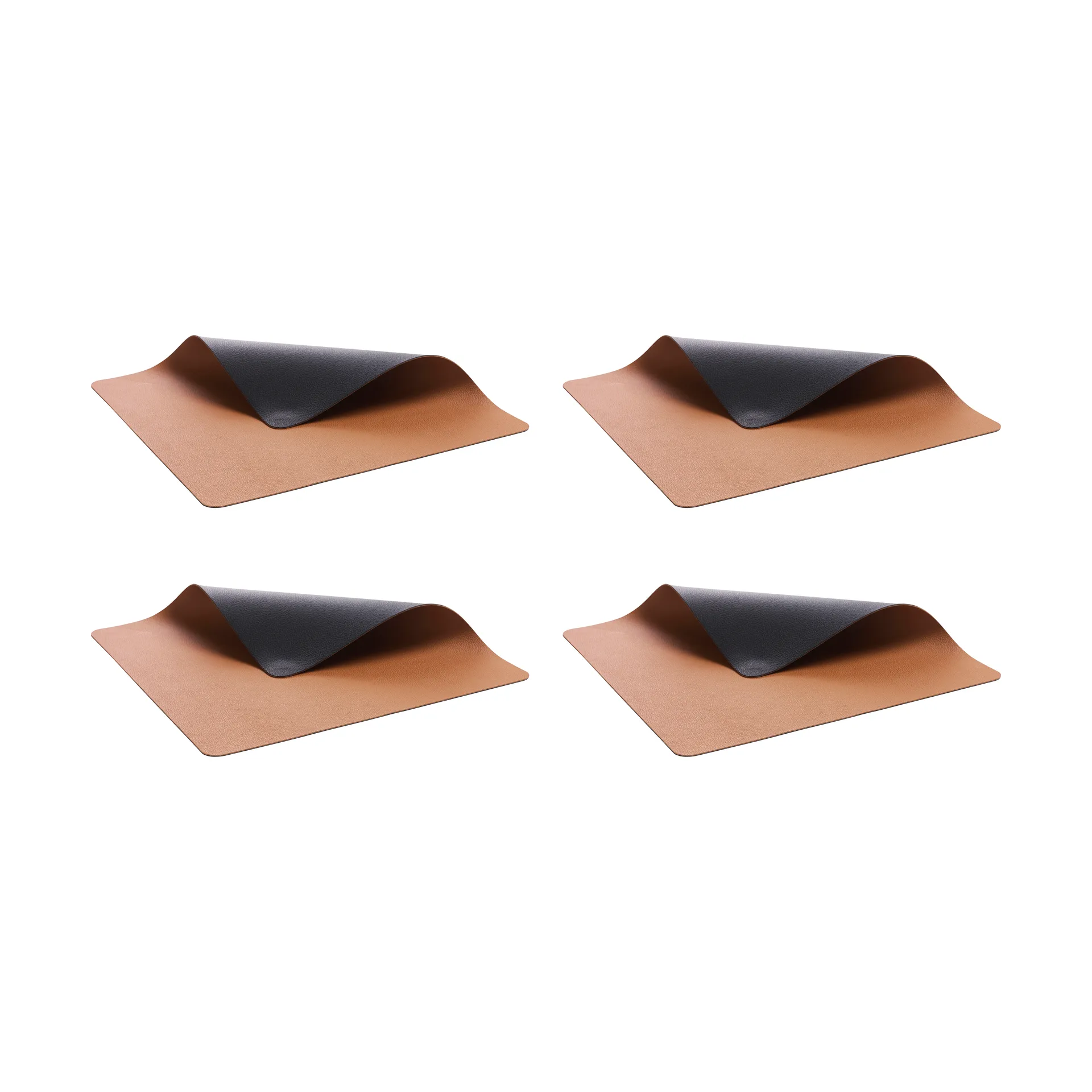 Bitz bordbrikke 33x46 cm 4-pakning, Svart-brun Bitz