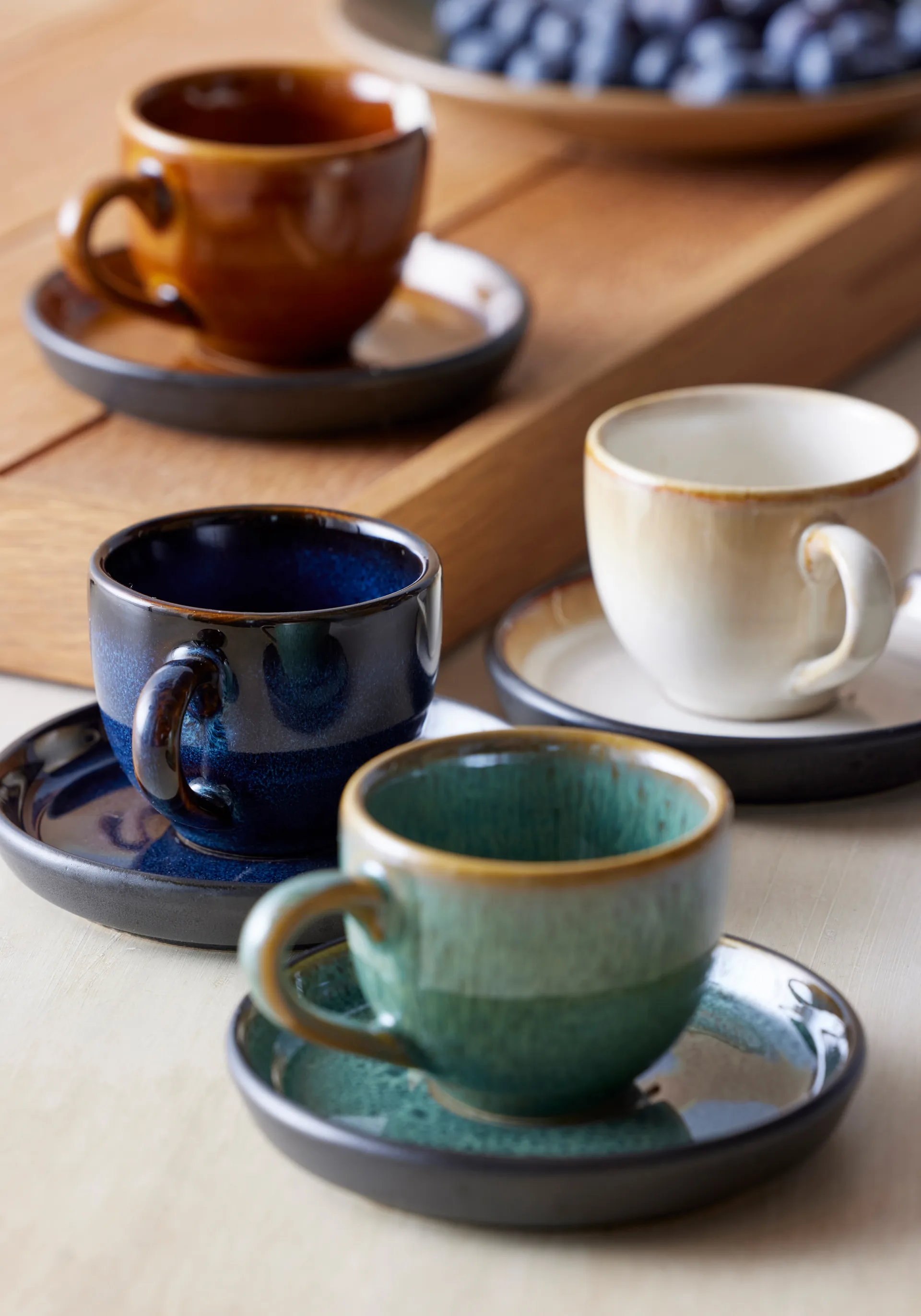 Bitz espressokopp med fat 7 cl, Amber-sort Bitz