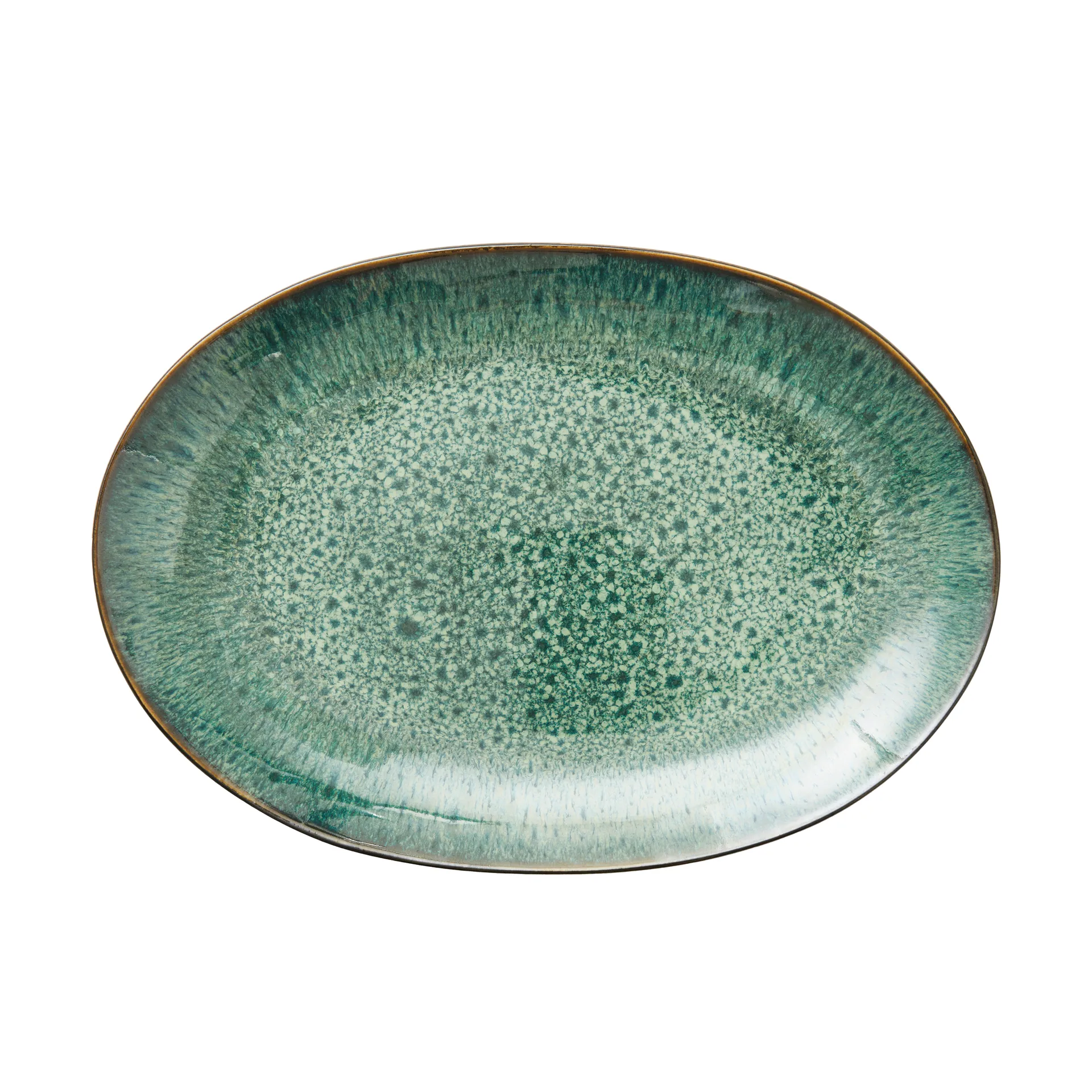 Bitz fat ovalt 25x36 cm, Svart-grønn Bitz