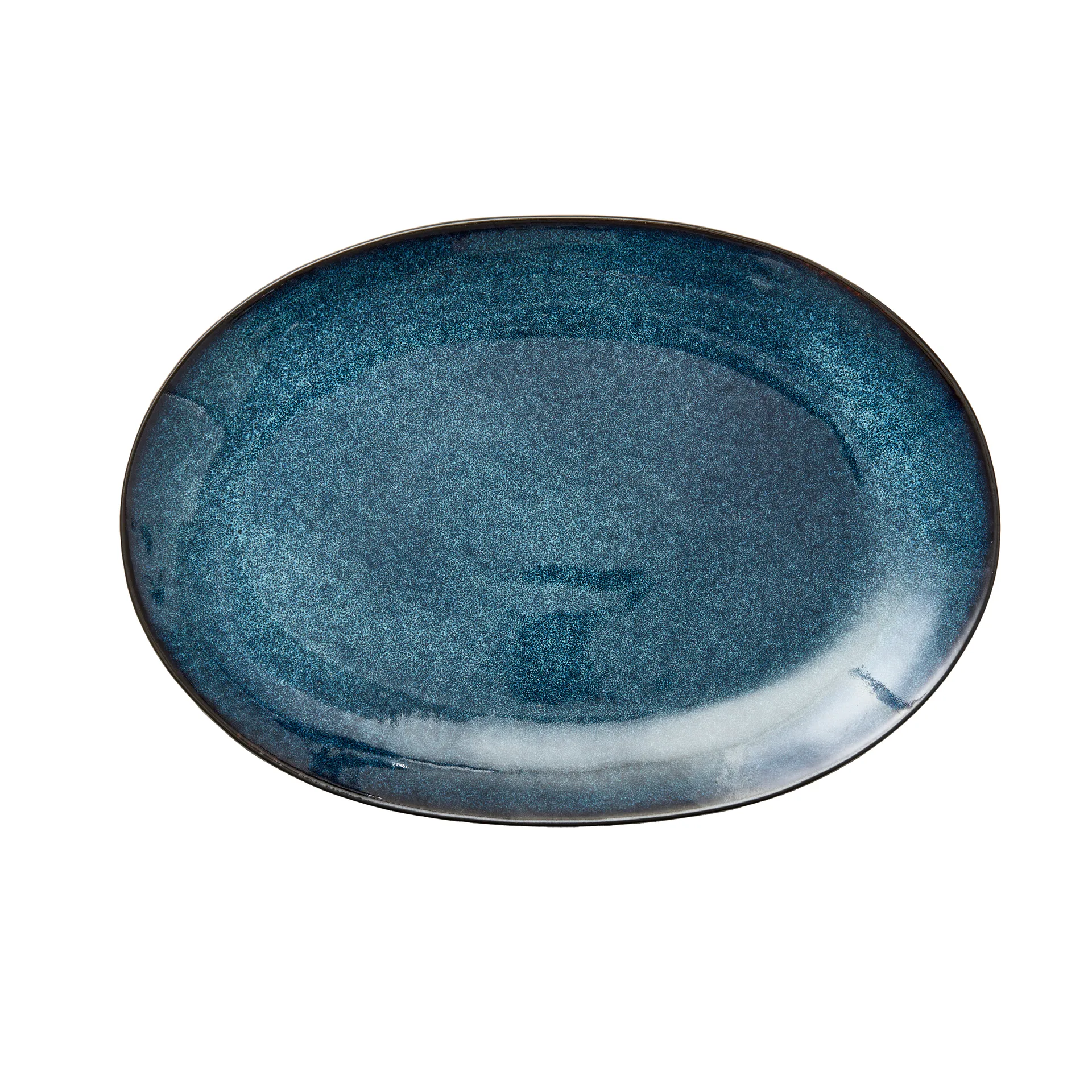 Bitz fat ovalt 25x36 cm, Svart-mørkblå Bitz