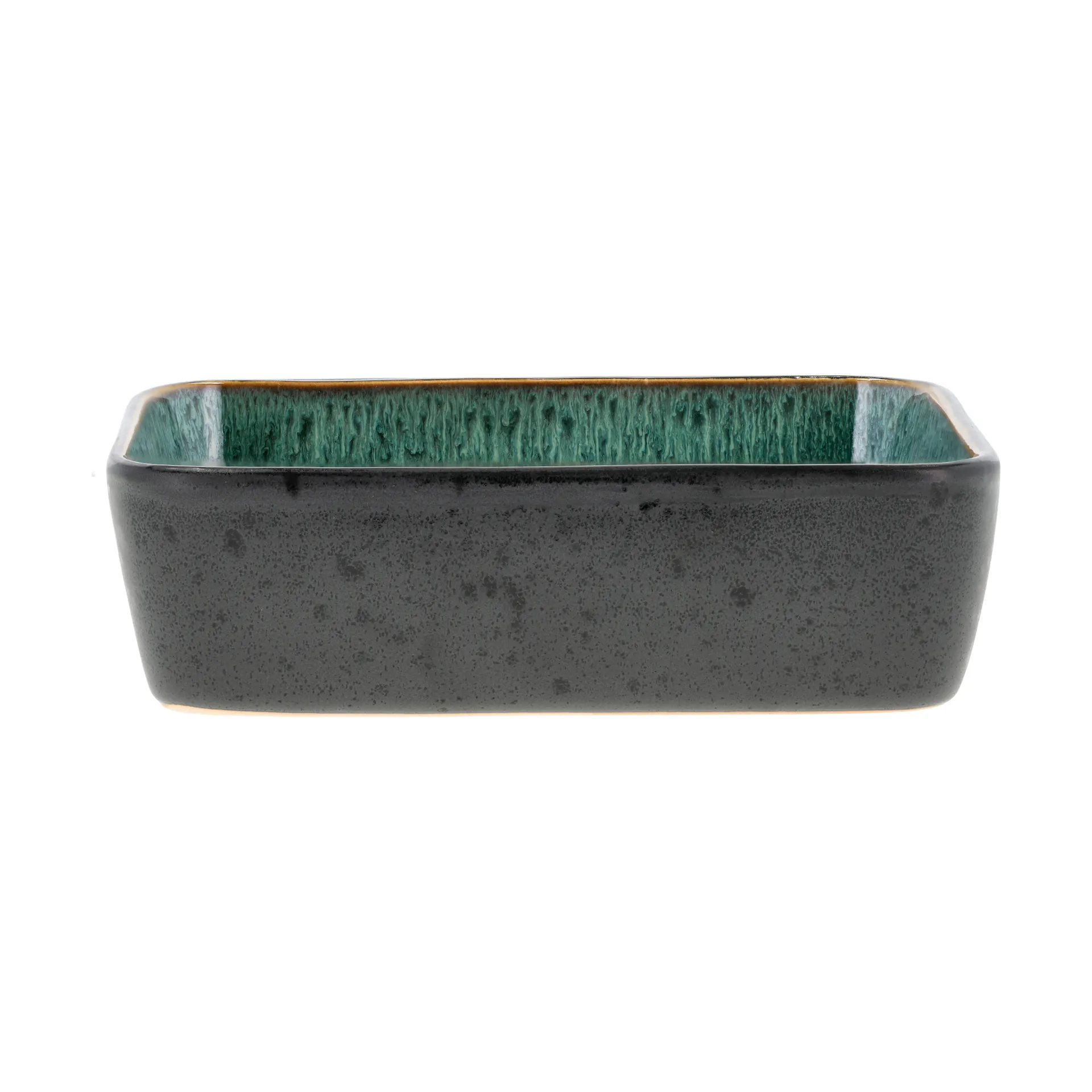 Bitz fat rektangulært 14x19 cm, Black-green Bitz