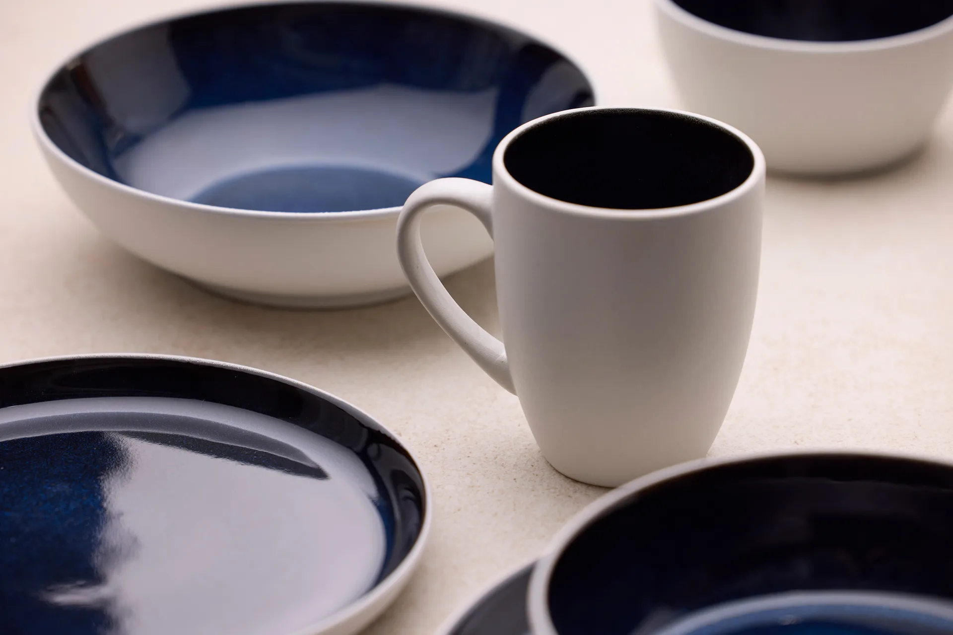 Bitz krus gastro 30 cl, Hvit-mørk blå Bitz