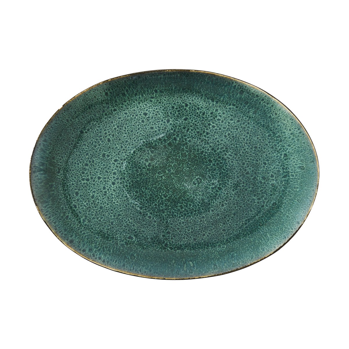Bitz Bitz oval fat 45x34 cm Svart-grønn