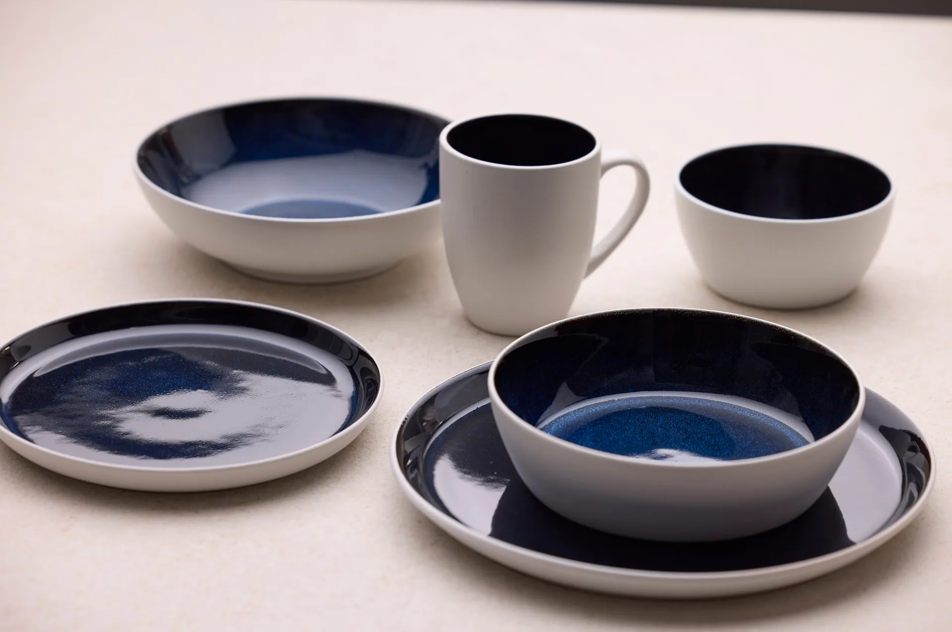 Bitz pastaskål gastro Ø20 cm, Hvit-mørkblå Bitz