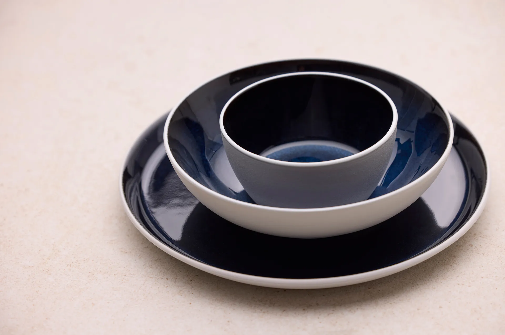 Bitz pastaskål gastro Ø20 cm, Hvit-mørkblå Bitz