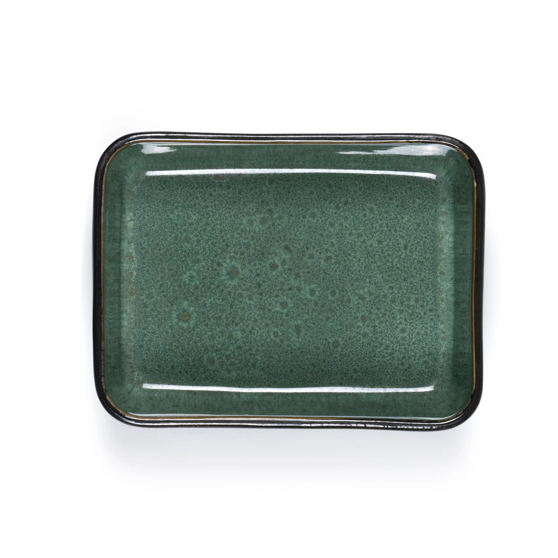 Bitz serveringsfat svart 19x14 cm, Grønn Bitz