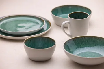 Bitz suppeskål Ø 18 cm - Hvit-grønn - Bitz