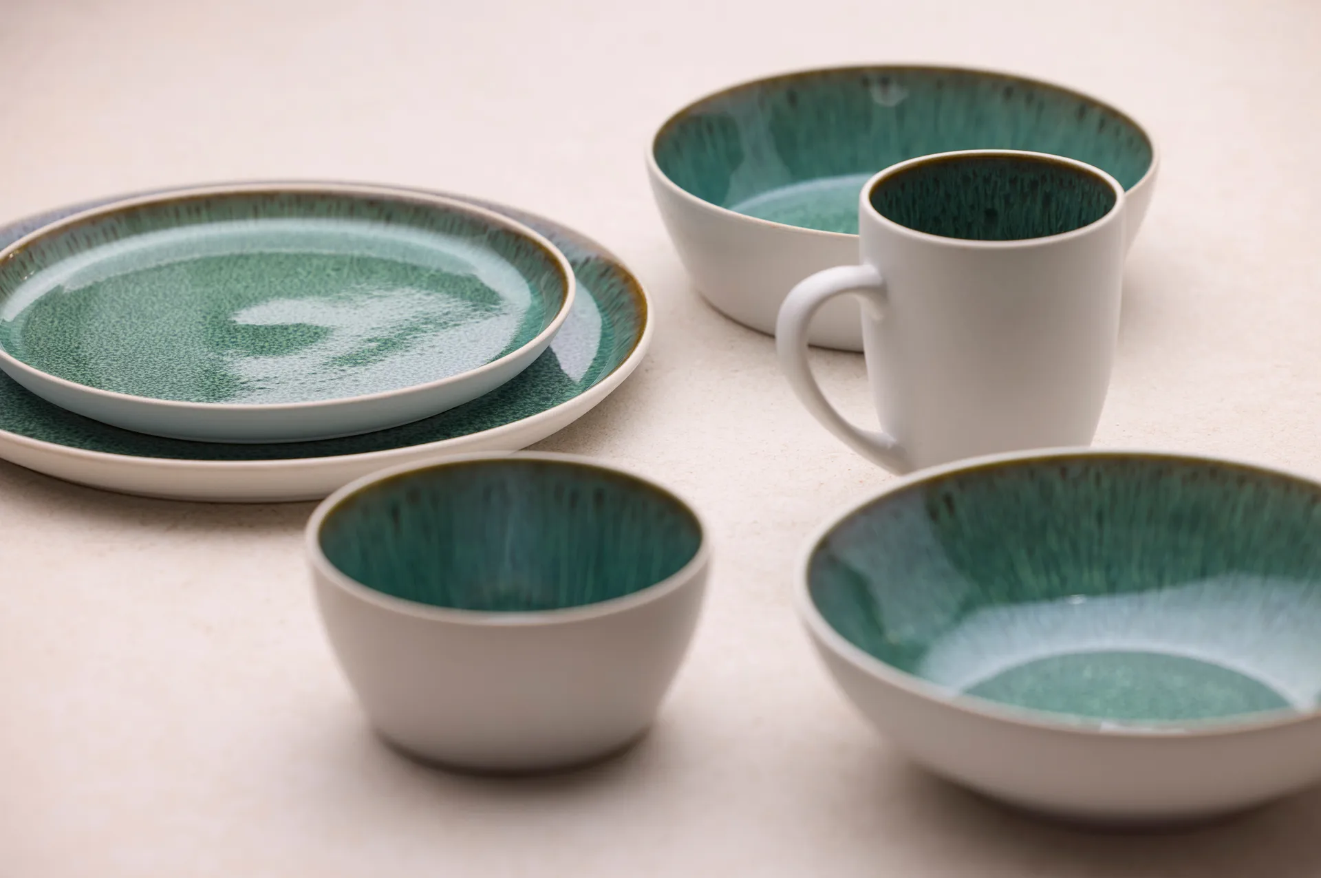 Bitz tallerken gastro Ø27 cm, Hvit-grønn Bitz