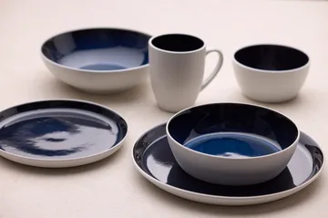 Bitz tallerken gastro Ø27 cm - Hvit-mørk blå - Bitz