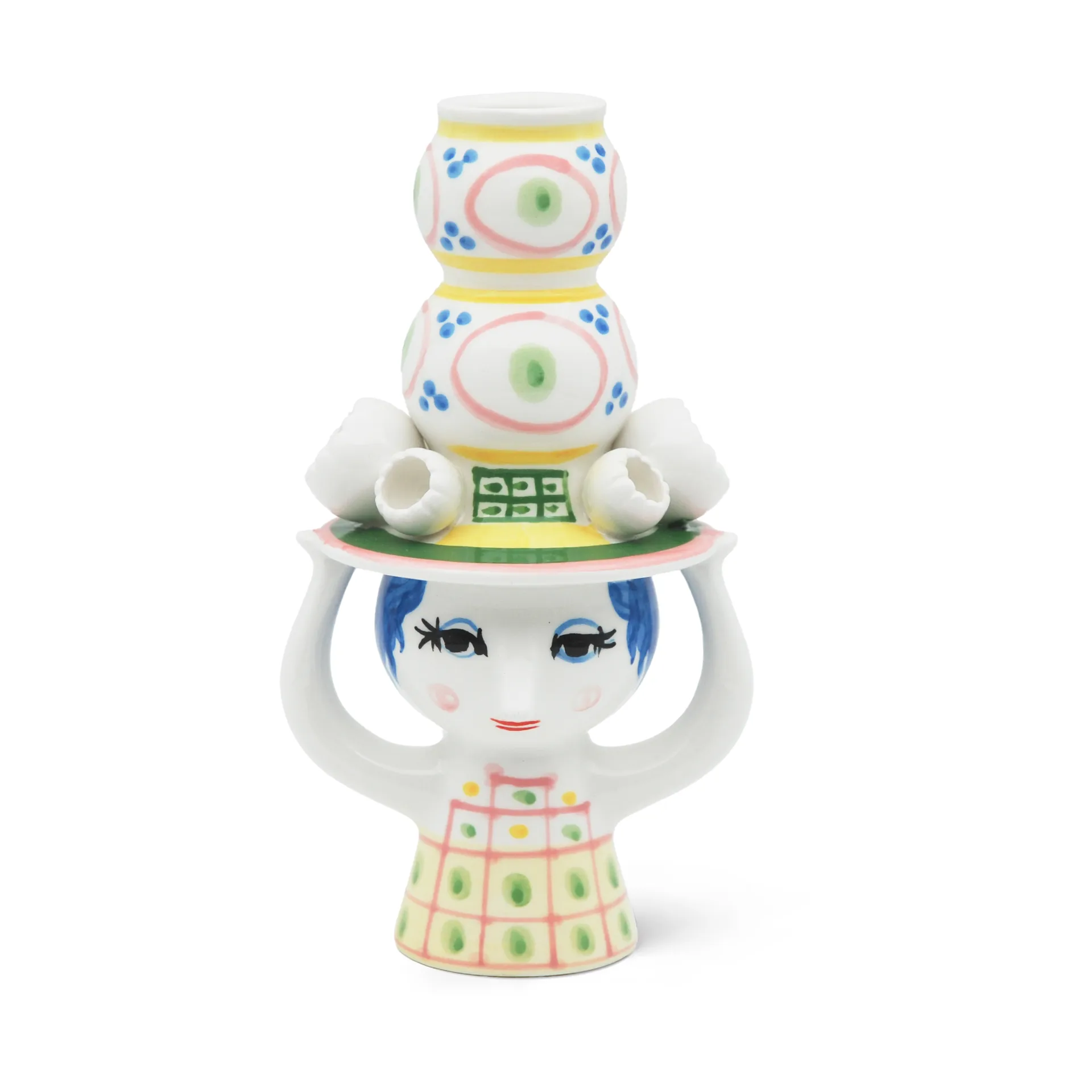 Lady with hat vase H16 cm, Rosa Bjørn Wiinblad