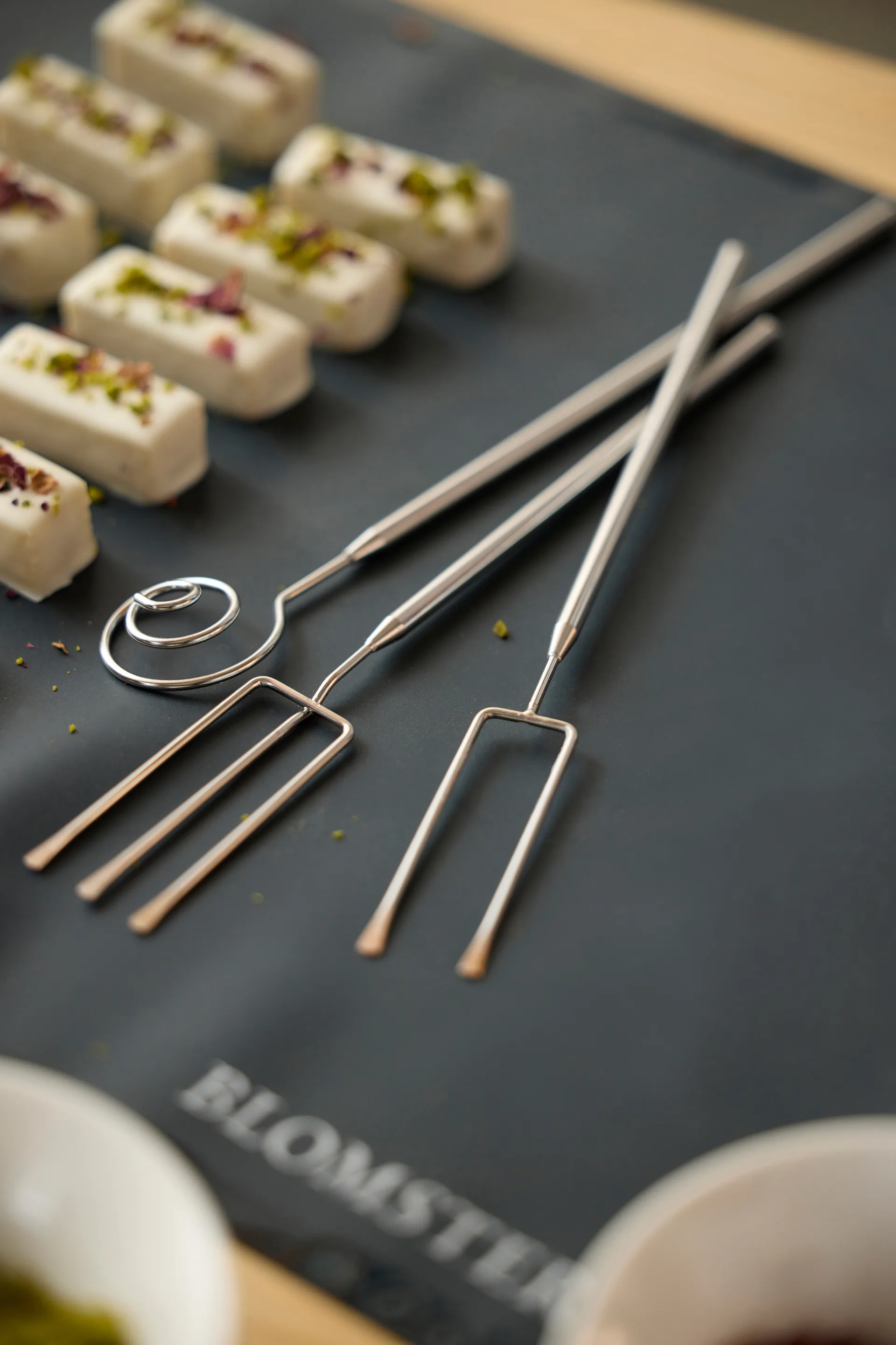 Blomsterbergs sjokoladegafler 3 deler, Stål Blomsterbergs