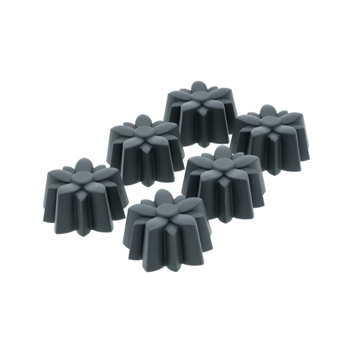 Muffinsform grå silikon 6 hull - Blomst - Blomsterbergs