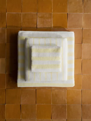 Arto håndkle - 2-pakning, White-transparent yellow, 30x50 cm - blomus