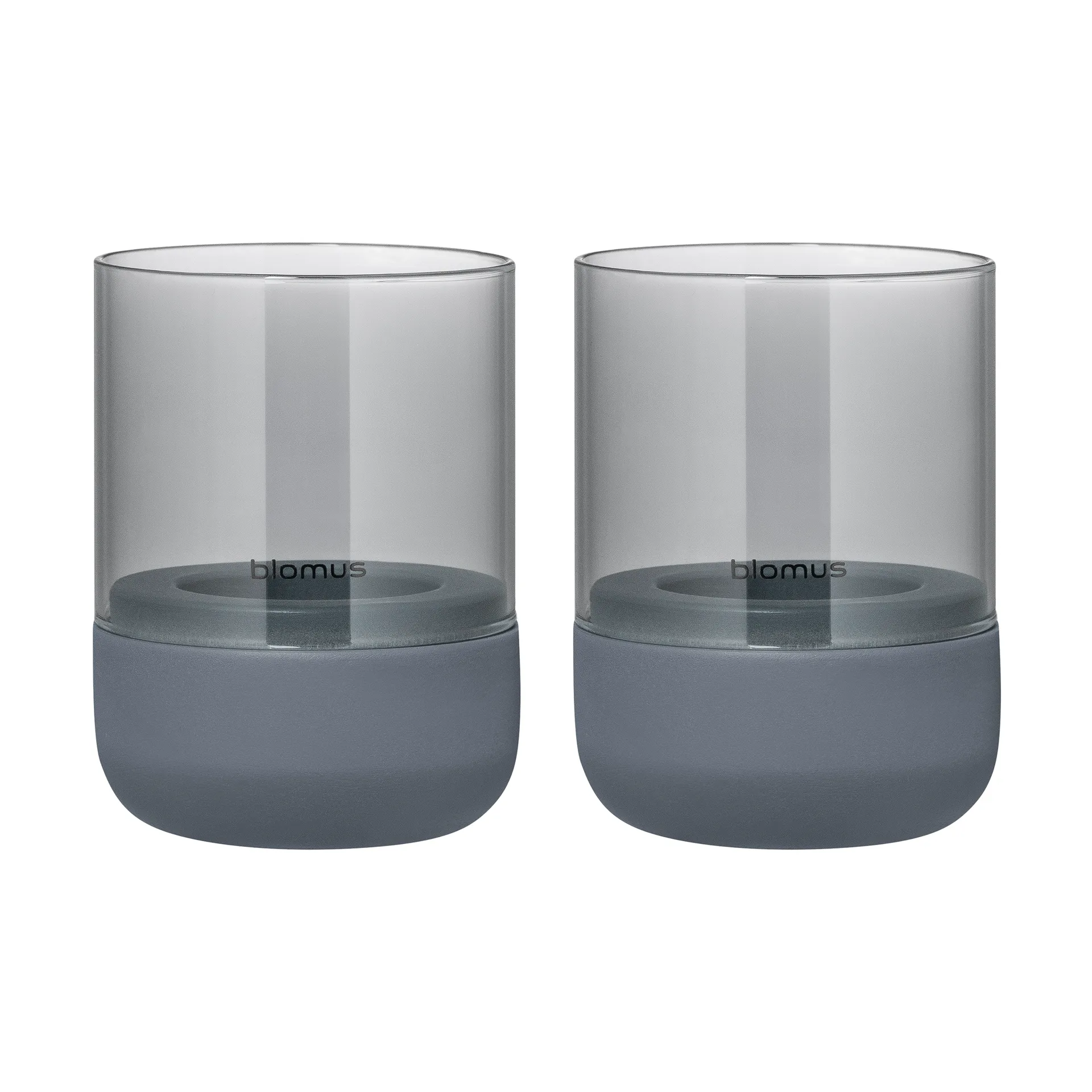 Calma Telysholder Ø 7 cm 2-pakning, Steel grey-smoke blomus