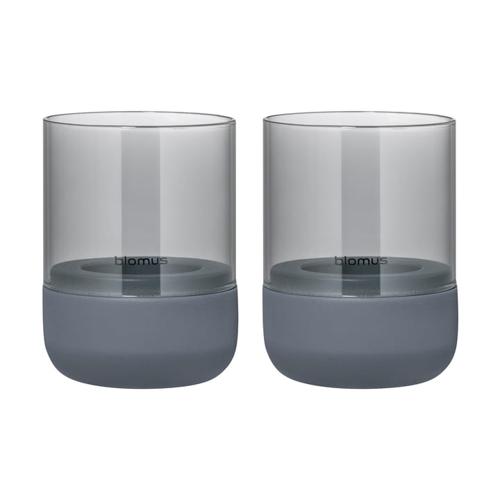 Calma Telysholder Ø 7 cm 2-pakning - Steel grey-smoke - Blomus