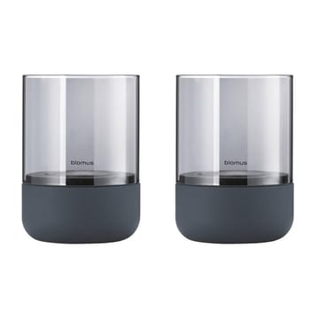Calma Telysholder Ø 7 cm 2-pakning - Steel grey-smoke - blomus