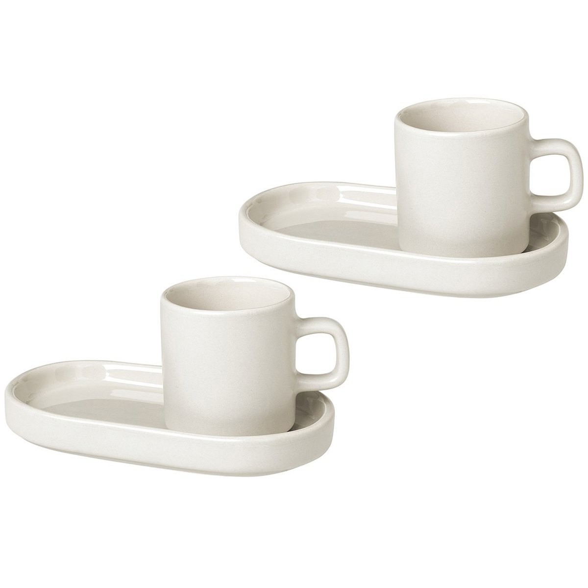 blomus Pilar espressokopp med fat 2-stk. Moonbeam