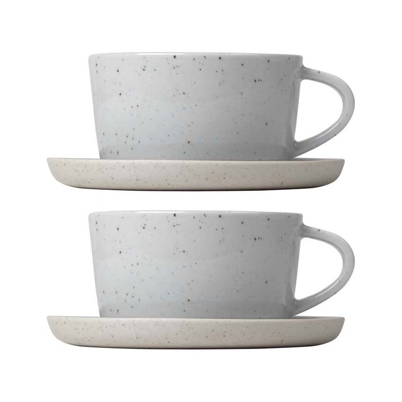blomus Sablo kaffekopp med fat 2-stk. Cloud