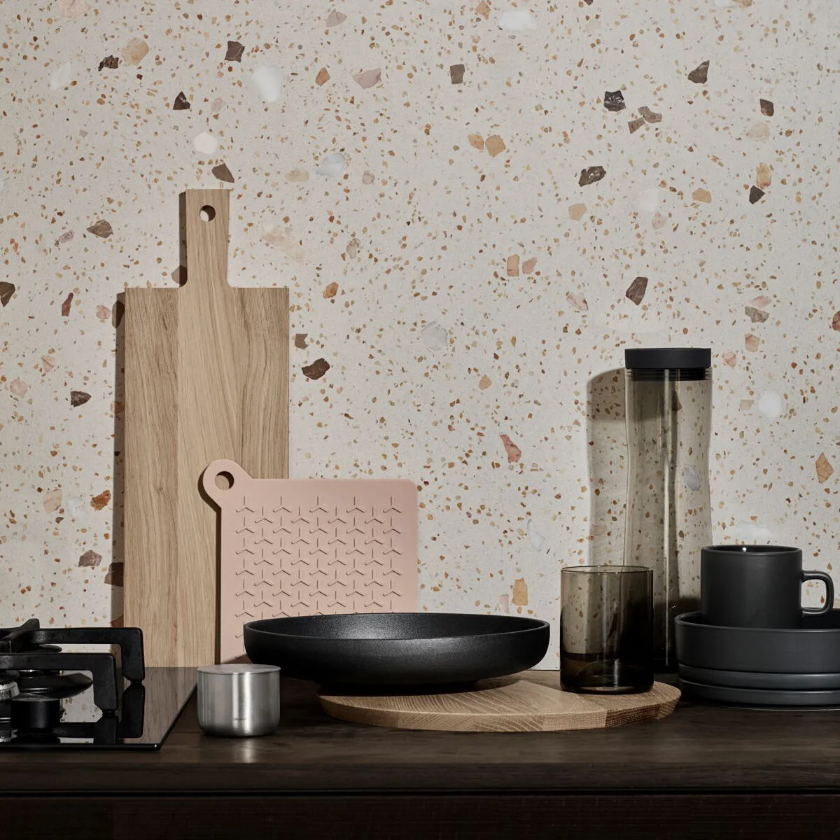 Splash vannkaraffel 1 L, Svart blomus