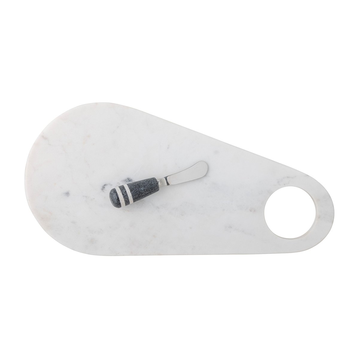 Abrielle Serveringsbrett Med Kniv - Hvit - Marmor