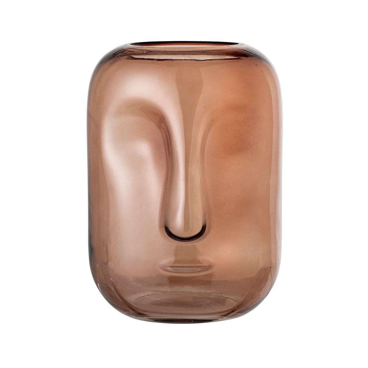 Bloomingville Bloomingville glassvase ansikt 25 cm Brun