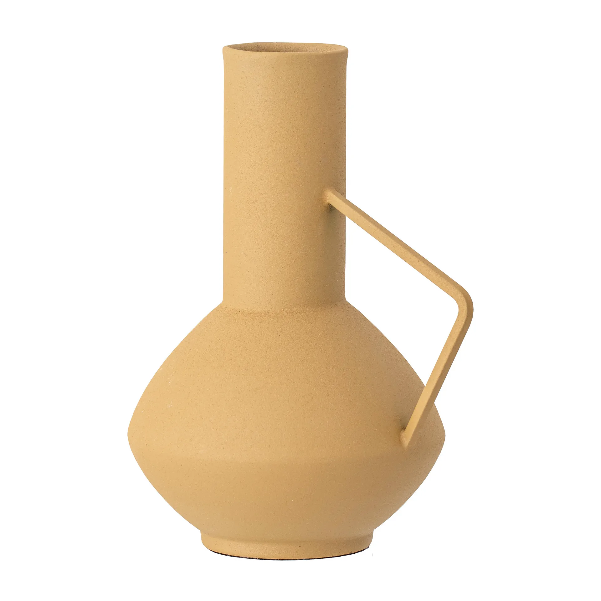 Bloomingville metallvase med hank 21 cm, Gul Bloomingville