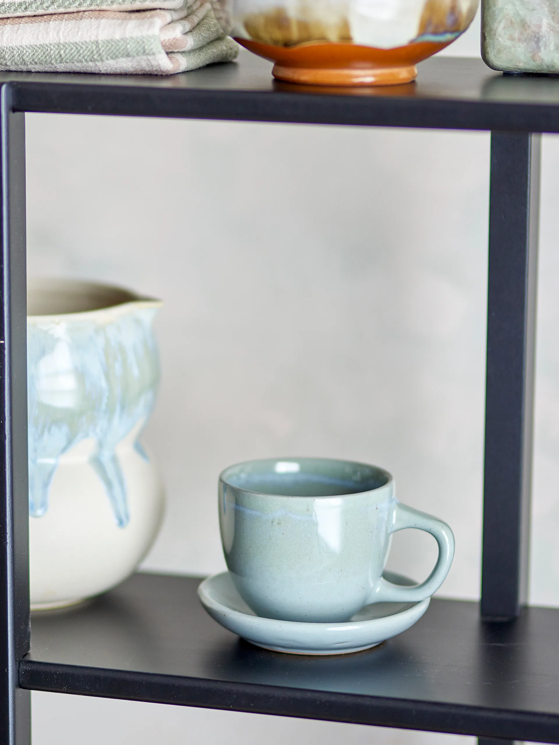 Brenta kopp med skål 4-pakning, Blå Bloomingville