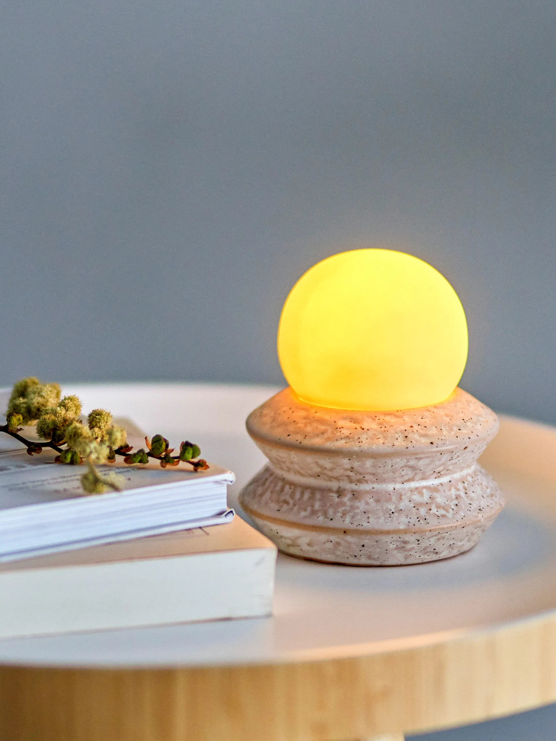 Capella bærbar bordlampe Ø10x11 cm, White double Bloomingville