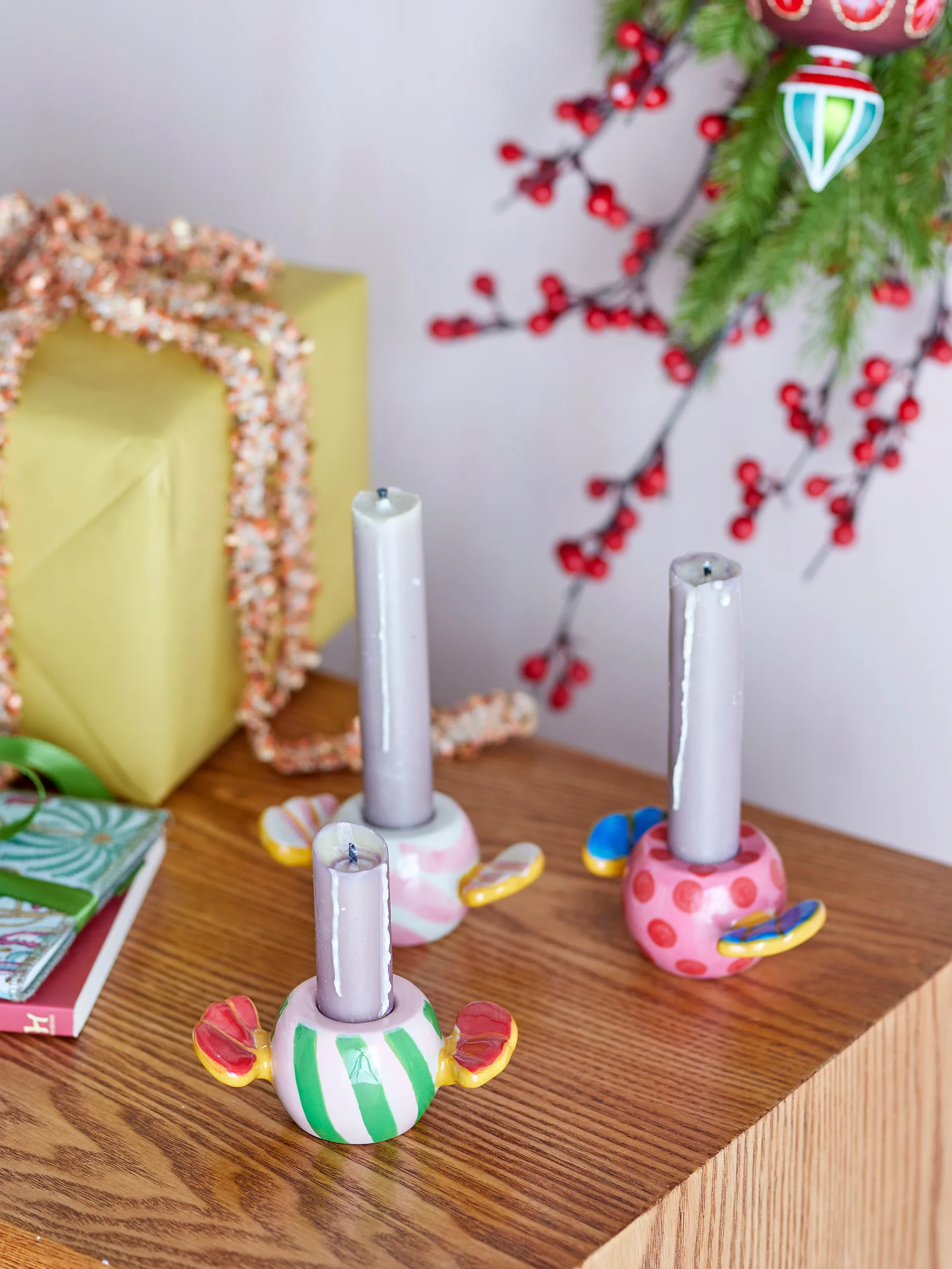 Caramella lysestaker 3 deler, Rosa Bloomingville