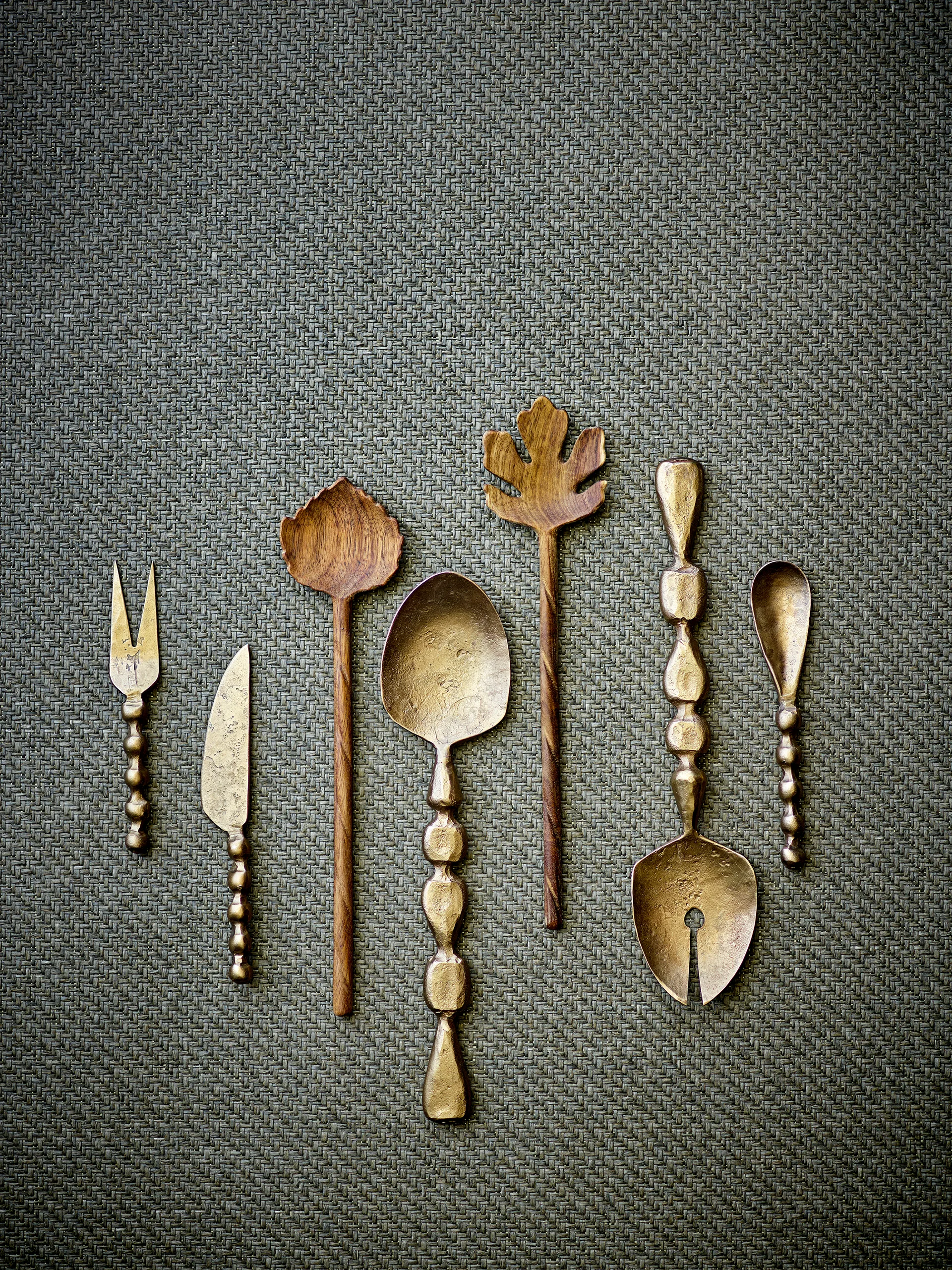 Edi salatbestikk 2-deler, Messing Bloomingville