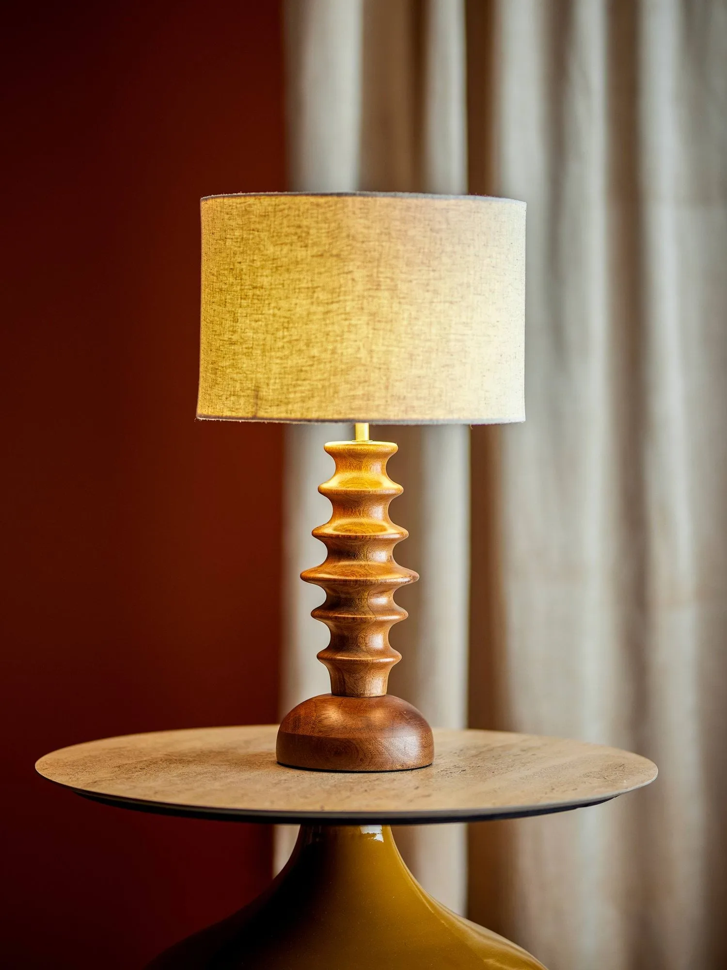 Elinora bordlampe, Brown, Ø30 cm Bloomingville