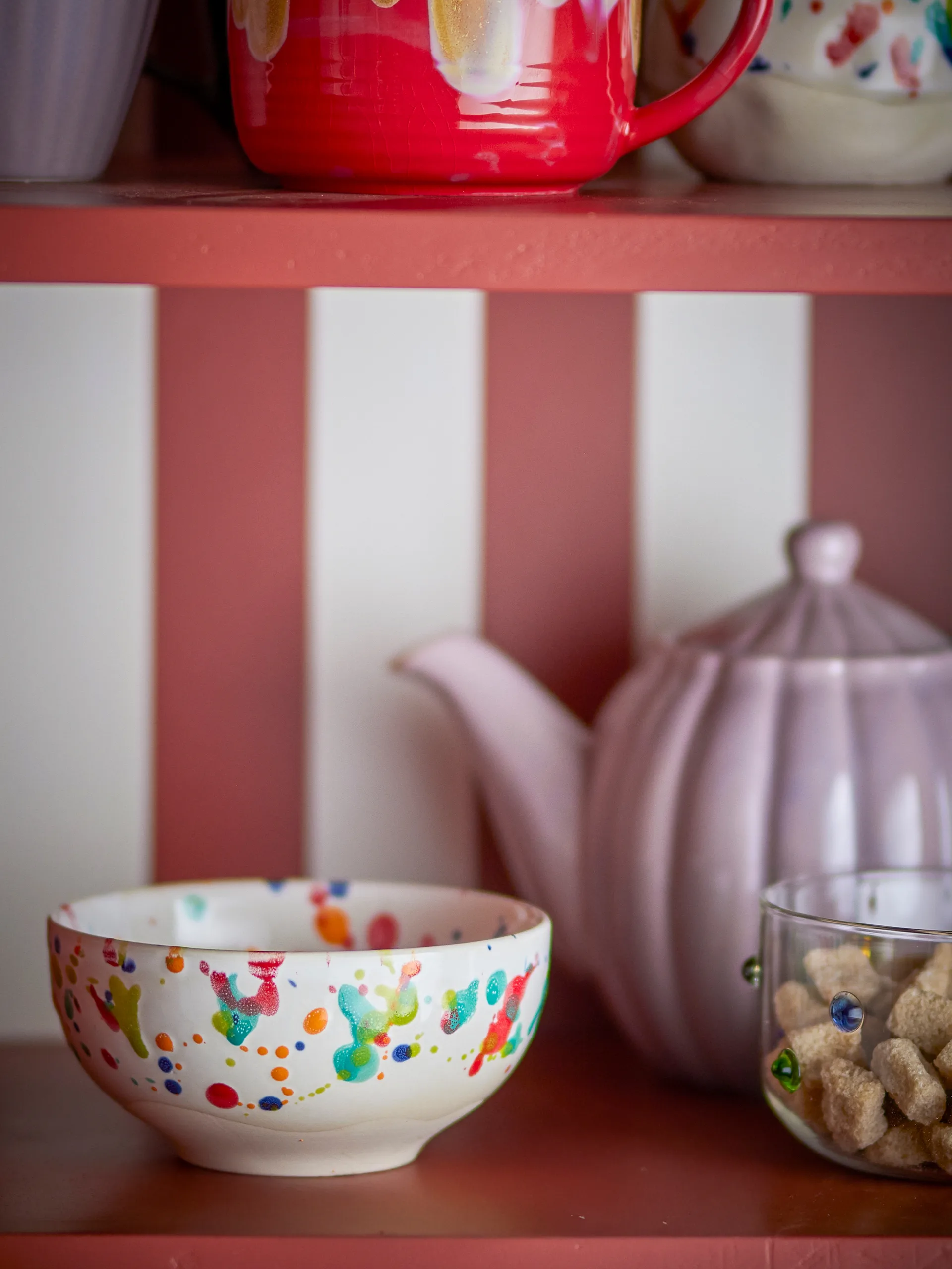 Freckles bolle 4-pk Ø11,5 cm, Rød Bloomingville