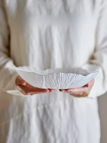 Iani skål glass Ø26 cm - Hvit - Bloomingville