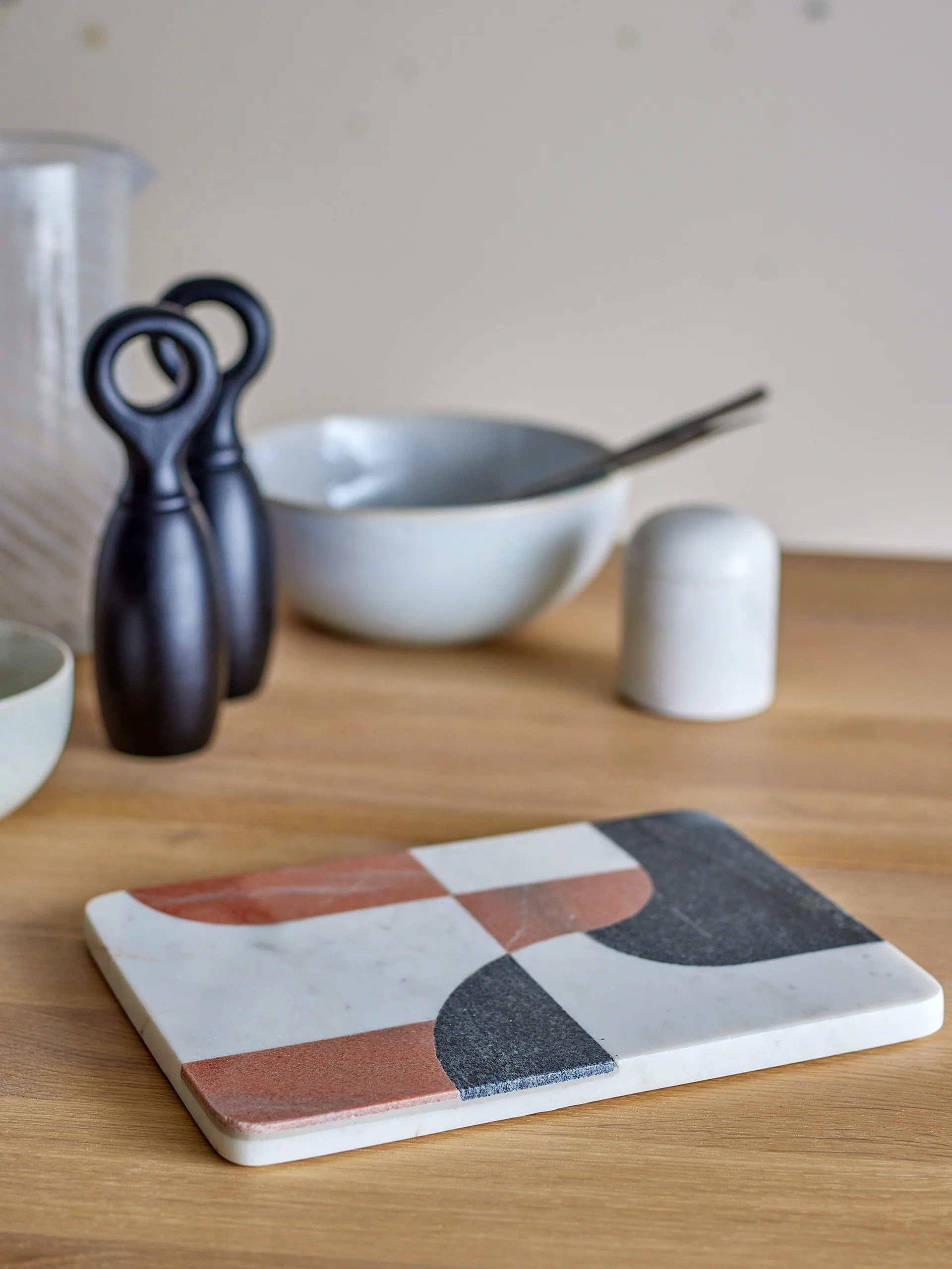 Jazzi skjærebrett 20x28 cm, Hvit-svart-brun Bloomingville