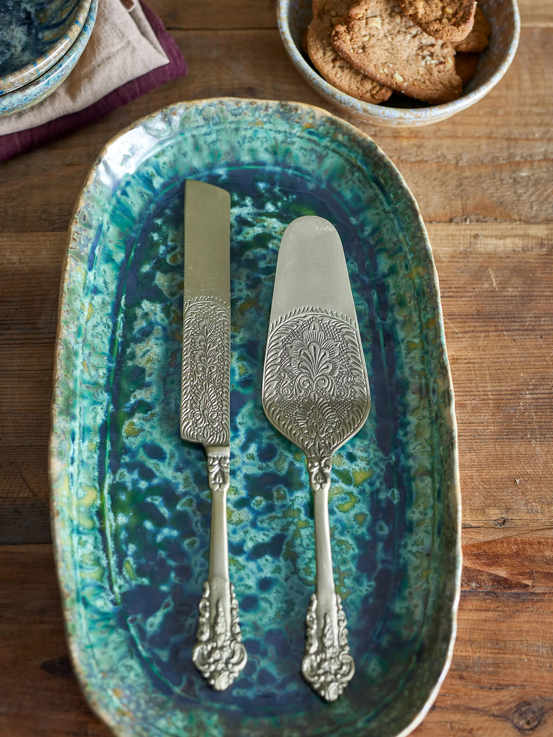 Kalima kakebestikk 2 deler, Messing Bloomingville