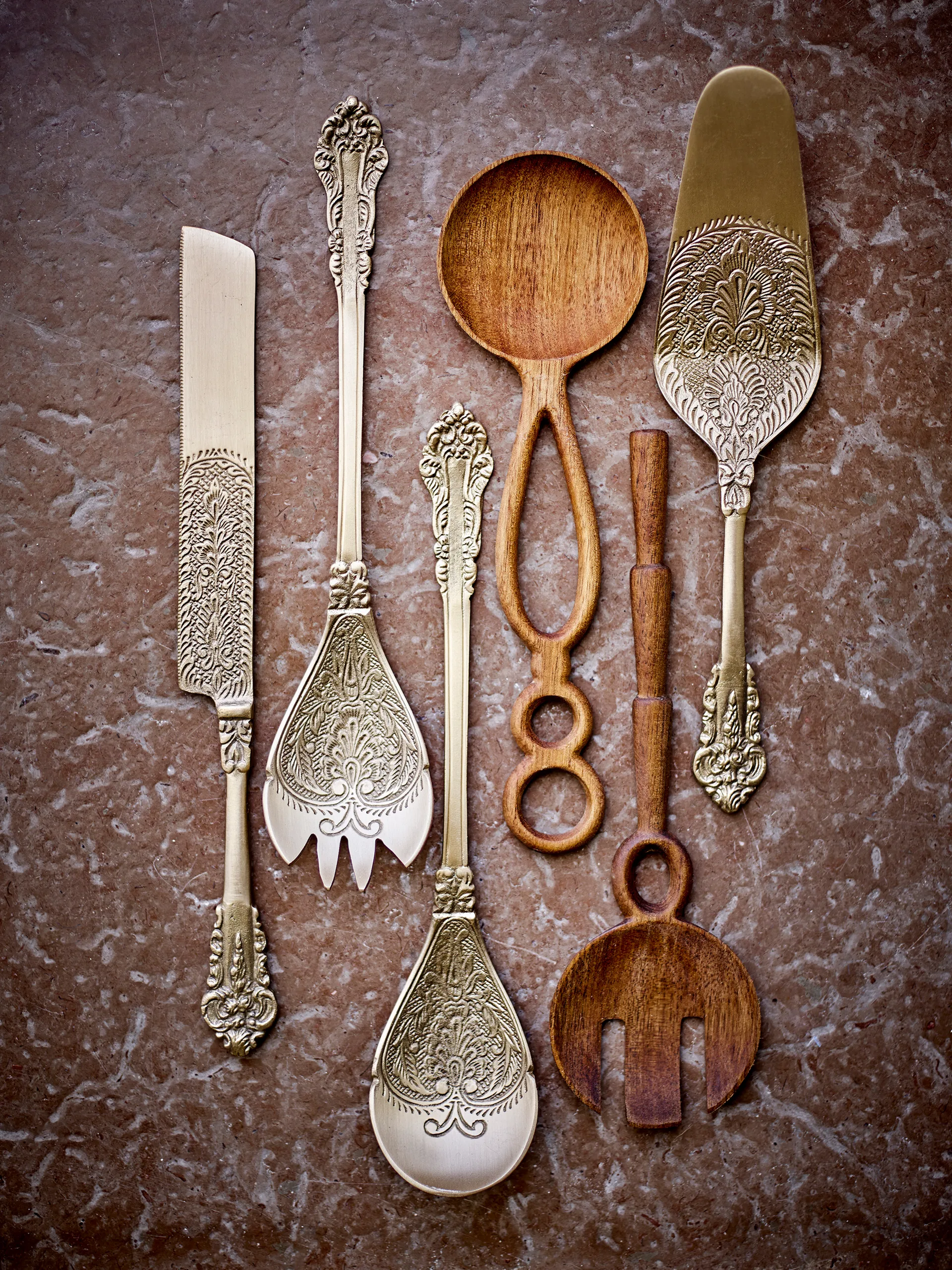 Kalima salatbestikk 2 deler, Messing Bloomingville