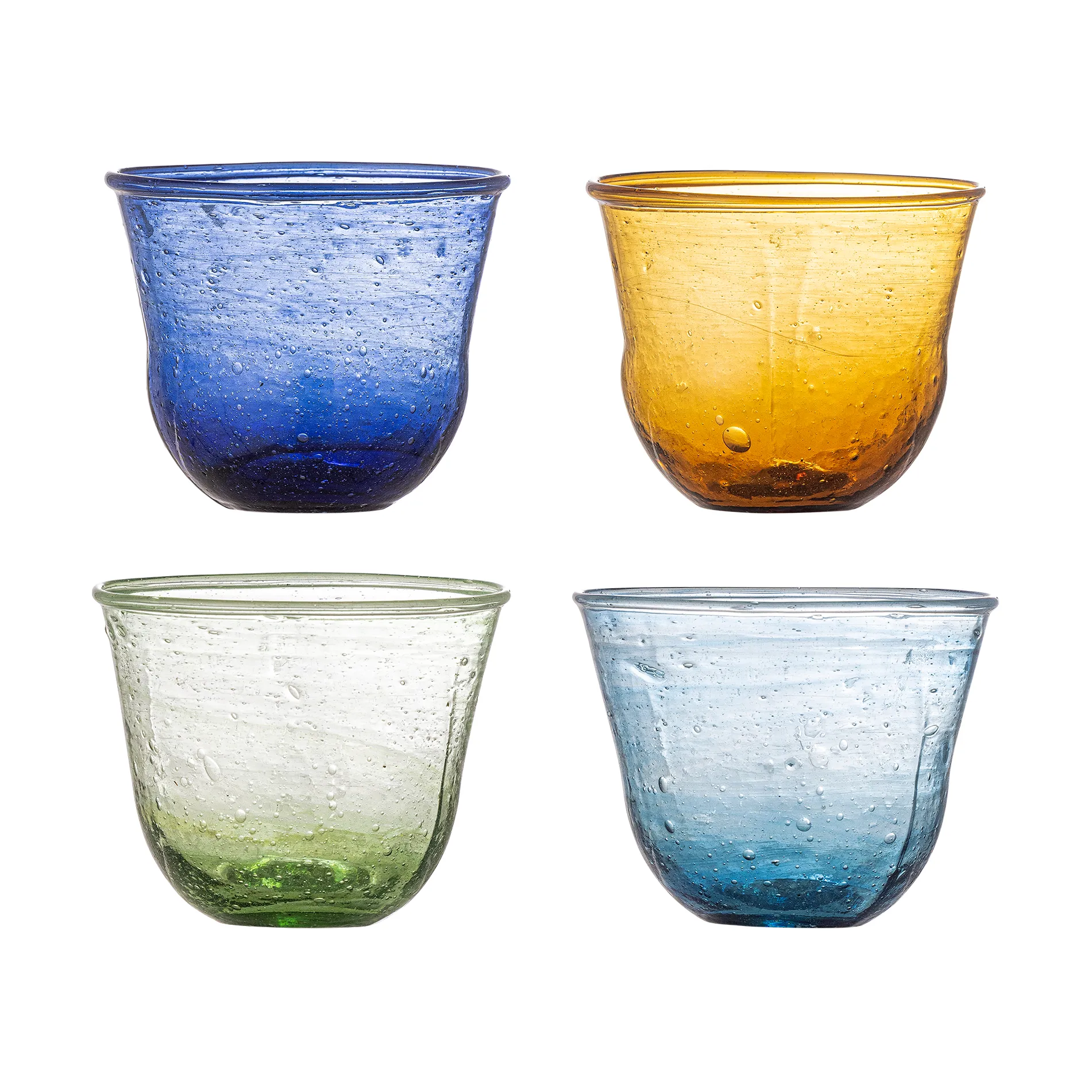 Karu drikkeglass 28 cl 4 deler, Blå-gul-grønn-lyseblå Bloomingville