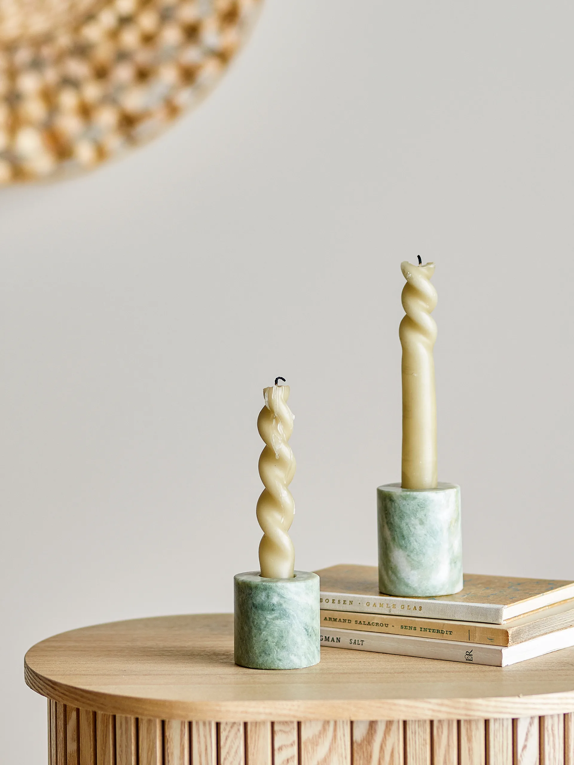 Kokoro lysestake 2 deler, Grønn marmor Bloomingville