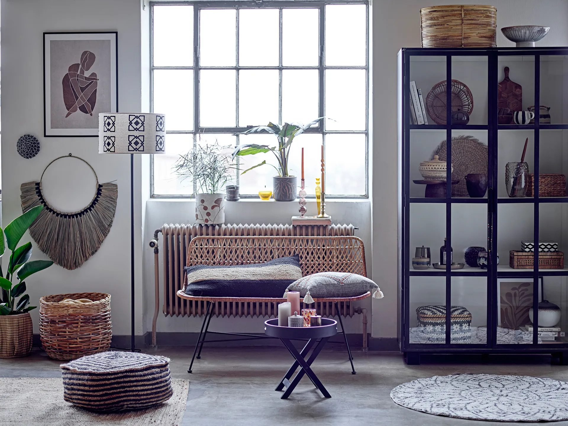 Lalou oppbevaringskurv 2 deler, Brun Bloomingville