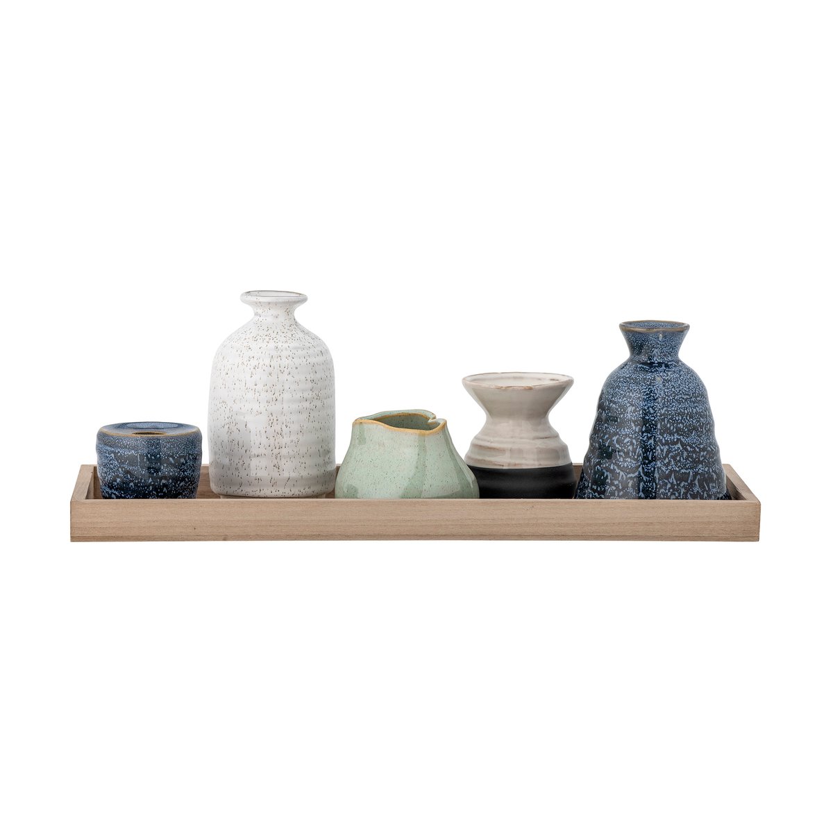 Bloomingville Longo brett med lysholdere 42 cm Blue